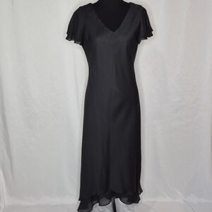 Donna Ricco Vintage Black Crepe Sheath Dress - Size M